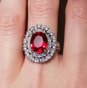 🆕️Sterling Silver-4.95CT Garnet & White Sapphire